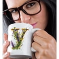 thumbnail image 2 of 3drose, Pretty Purple and Image of Gold Floral Monogram Y, 11oz Mug, 2 of 6