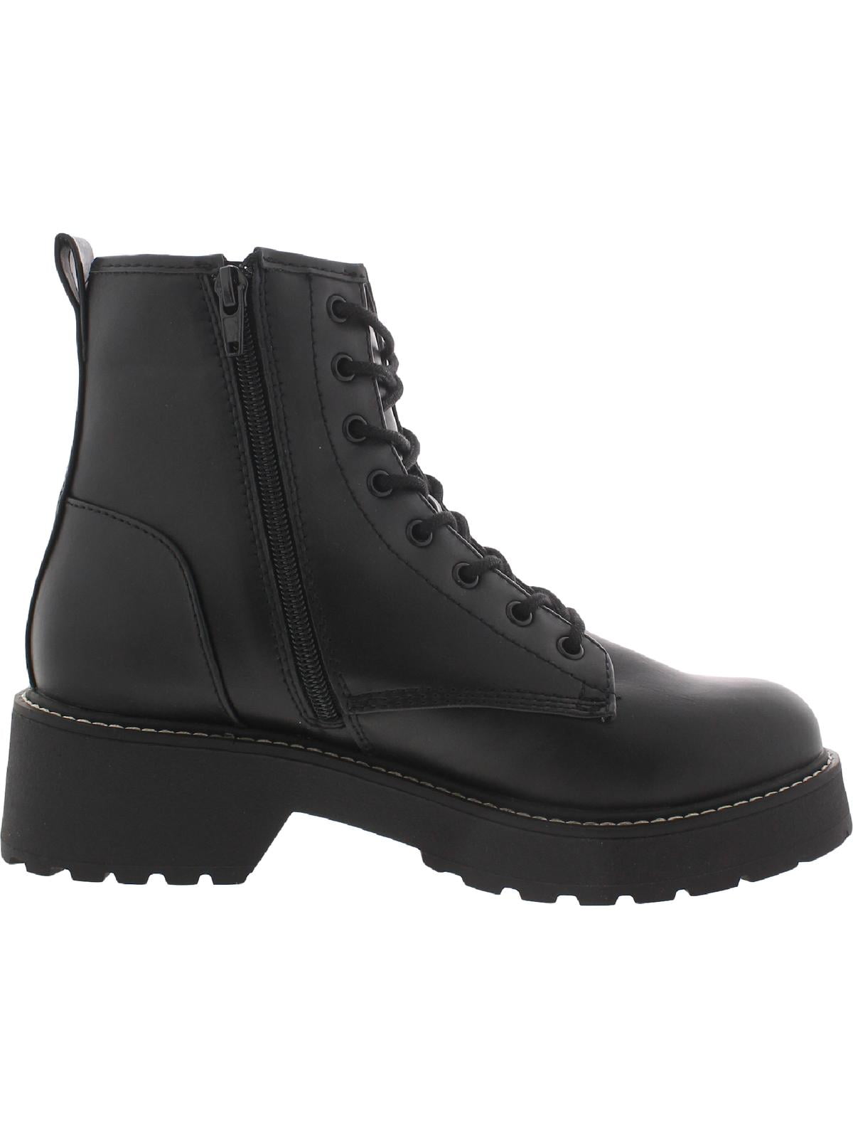 Madden Girl Womens Carra Faux Leather Lug Sole Ankle Boots Walmart