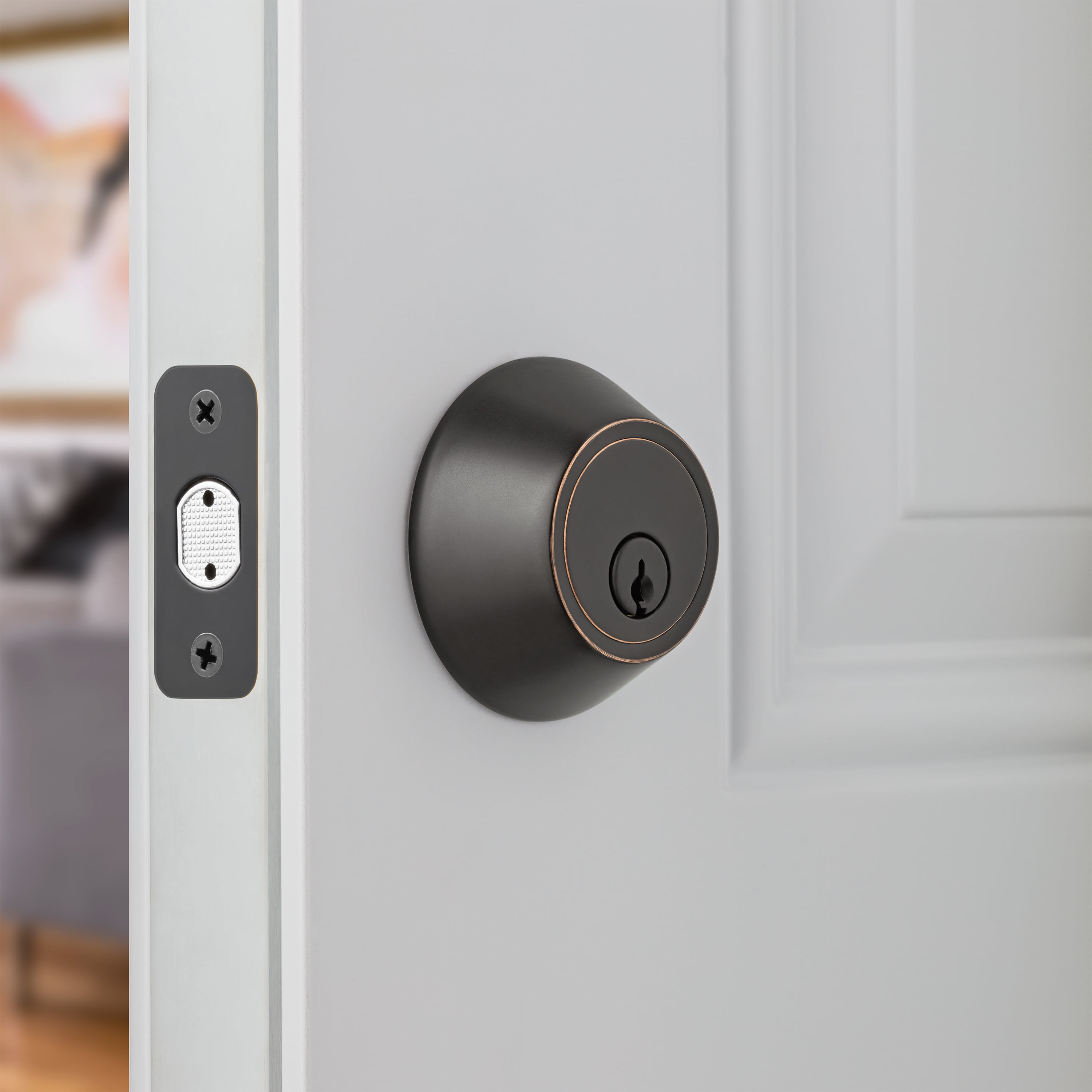(4 pack) Hyper Tough Keyed Entry Single Cylinder Deadbolt Oil Rubbed Bronze