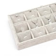 thumbnail image 3 of Plateau de Rangement pour Bijoux Boucles d'Oreilles Bracelet Femmes 227x146x31mm Plateau de Rangement en Flanelle Blanc, 3 of 6