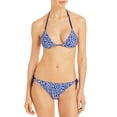 thumbnail image 2 of lemlem Women’s Halima Halima Sliding Triangle Bikini Top, Navy, Small, 2 of 5