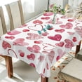 thumbnail image 4 of GZHJMY Valentine's Day Love Heart Tablecloth, Rectangle Waterproof Washable Polyester Table Cover for Picnic Dinner Holiday Party Decor, 60 x 120 Inch, 4 of 7