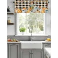 thumbnail image 2 of Scarecrows Harvest Pumpkin Fall Valances for Windows, Thanksgiving Kitchen Valance Curtains - Soft Small Window Treatment for Living Room, Bathroom, Bird Autumn Maple Leaves Plaid 42x12inch, 1 Panel, 2 of 8