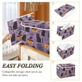 thumbnail image 2 of Yayeee Collapsible Cube Storage Bin with Lid Fabric Closet Decorative Basket with Handles, Purple Halloween Black Cat, 2 of 7