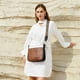 thumbnail image 2 of Bandolera BOSTANTEN Trendy de piel vegana hobo marrón blanco, 2 of 6