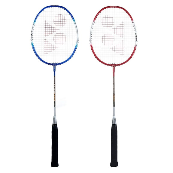 Yonex ZR 100 LIGHT Aluminium Badminton Racquet With Full Cover, Set Of 2 | Colour - Red   Blue, Grip Size - G4 (3.5 inches)