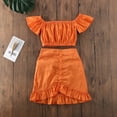 thumbnail image 1 of Newborn Baby Girls Off Shoulder Crop Tops+Skirt Outfits Clothes Set, 1 of 5