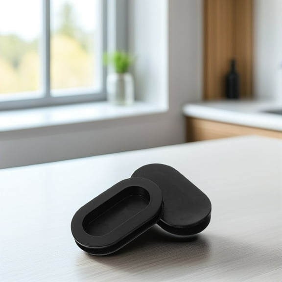 WEUVEB 12Pcs Oval Bank Replacement Plug Black Rubber Cap for Coin Bank