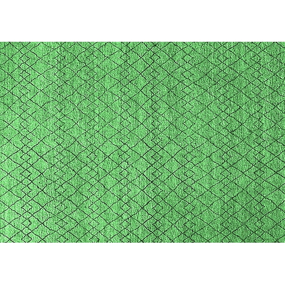 Ahgly Company Indoor Rectangle Solid Emerald Green Modern Area Rugs, 2' x 4'