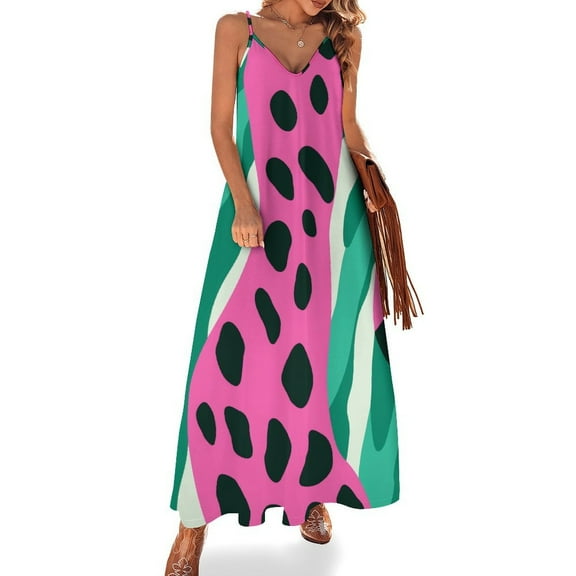Leopard Print Pattern Sleeveless Dress Woman Fashion Long Dresses Women's Summer Suit Dress Summer 2025 Women
