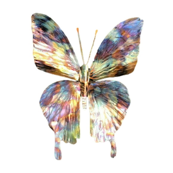 Ornement de Jardin Libellule en Métal avec Papillon Suspendu Coloré