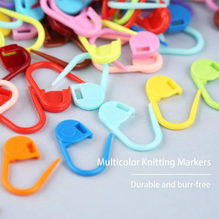 HILABEE 20 Pieces Locking Stitch Markers Knitting Stitch Counter Multi-Colored Crochet Clip & 2mm to 8mm Knitting Crochet Row Counter