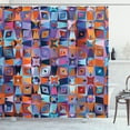 thumbnail image 1 of Colorful Shower Curtain, African Style Geometrical Tile Design with Graphic Squares and Triangle Shapes, Fabric Bathroom Set with Hooks, 69W X 84L Inches Extra Long, Multicolor, by Ambesonne, 1 of 3