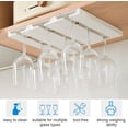 thumbnail image 3 of LZLINGMEI 4 Pack Wine Glass Holder, Glass Holder for Hanging Wine Glass Rack Hanging Self-Adhesive, Wine Glasses Holder Under Cabinet Stemware Rack No Drilling for Kitchen Bar Restaurant, 3 of 7