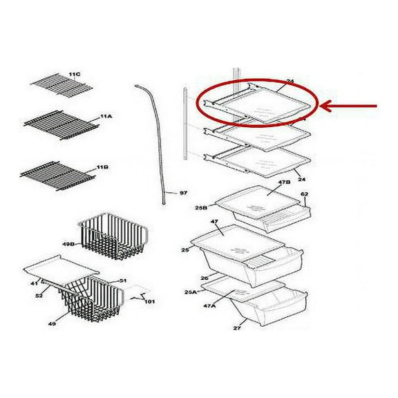 FRIGIDAIRE 5304515413 SHELF ASSEMBLY - OEM PART