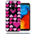 thumbnail image 1 of MUNDAZE for LG Stylo 5 Pink Purple Origami Valentine's Day Polkadot Hearts Design Double Layer Phone Case Cover, 1 of 3