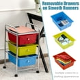 thumbnail image 6 of 3-Drawer Cart Storage Bin Organizer Rolling w/Plastic Drawers Multicolor, 6 of 11