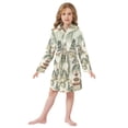 thumbnail image 6 of FORMRS Niños Bathrobe Unisex Hooded Robe Soft Plush Pajamas Sleepwear, Size 4-6T, Green Mountain Pattern, 6 of 7