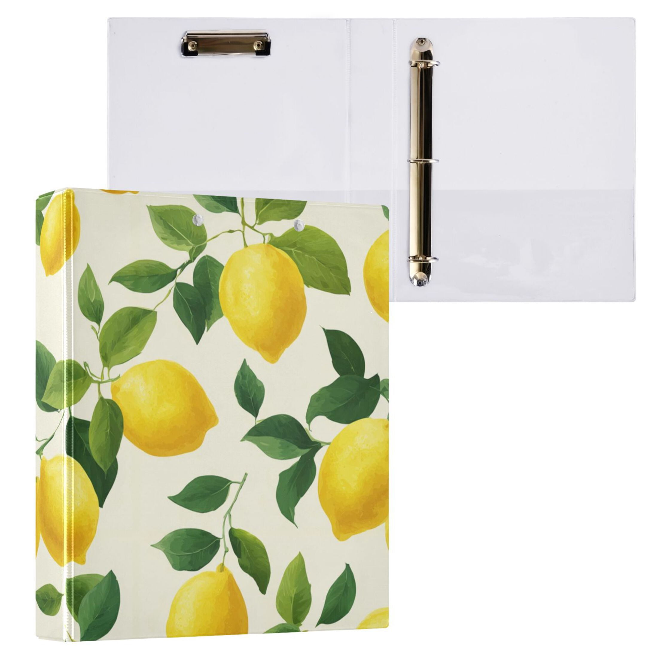 Three Ring Binder Lemon Simple Design 1.5 Inch Round Binder D-Rings for Office Supplies and More