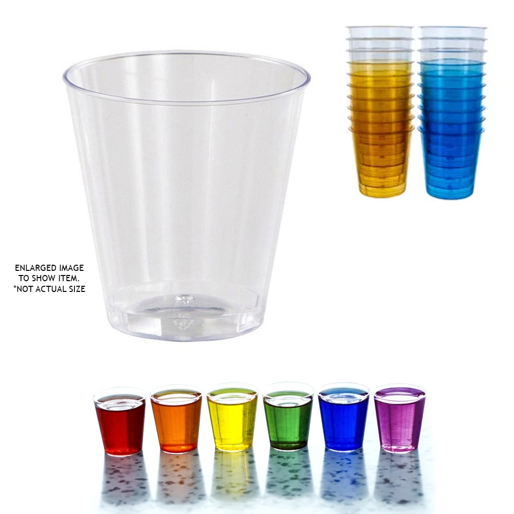 60 Shot Glasses Hard Plastic Colors 1 Oz Mini Wine Glass Party Cups Catering Bar
