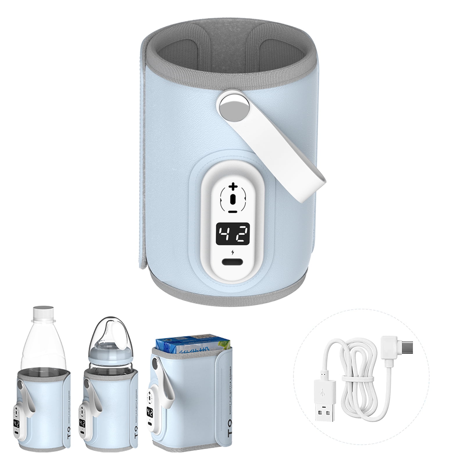 Portable Baby Bottle Warmer, USB Travel Milk Heat Keeper, LCD Display