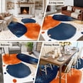 thumbnail image 6 of Navy Blue Burnt Orange Large Area Rugs for Bedroom Living Room, Soft Non Slip Carpet Bedside Rug, Artwork Geometric Contemporary Rectangular Floor Cover Kitchen Accent Rug 8'x10' for Office, 6 of 9
