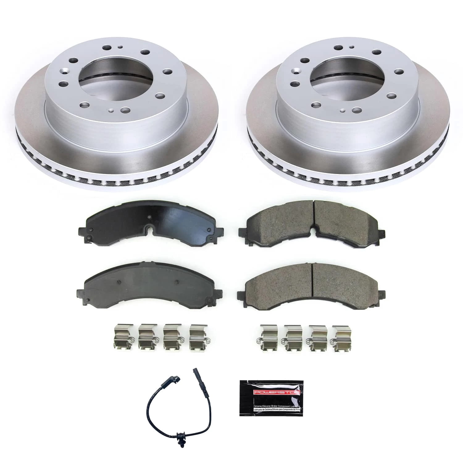 PowerStop Front Semi-Coated Rotor and Low-Dust Ceramic Brake Pad Kit SC8670