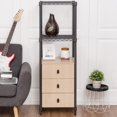 thumbnail image 2 of Costway Steel Frame Storage Tower Floor Cabinet Unit Freestanding Bath 3 Drawers Shelf, 2 of 9