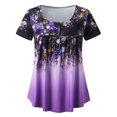 thumbnail image 4 of Pntutb Mujer Casual Camiseta Impreso Manga Corta Cuello Redondo Pullover Blusa tops Pntutb Pntutb-1810, 4 of 5