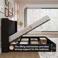 thumbnail image 5 of Amolife Queen size Hydraulic Lift Storage Bed Frame with Wingback Headboard, Corduroy Upholstery, Black, 5 of 9