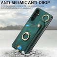 thumbnail image 6 of Allytech Wallet Case for Samsung Galaxy A13 5G, Support Car Mount, Luxury PU Leather Shockproof Anti-Fall 360° Finger Ring Stand Rotatable Kickstand Case with Magnetic Snap & Card Slots - Green, 6 of 8