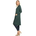 thumbnail image 3 of MOA COLLECTION Women's Solid Casual Loose Fit Long Sleeve Pocket Open Front Duster Cardigan, 3 of 5