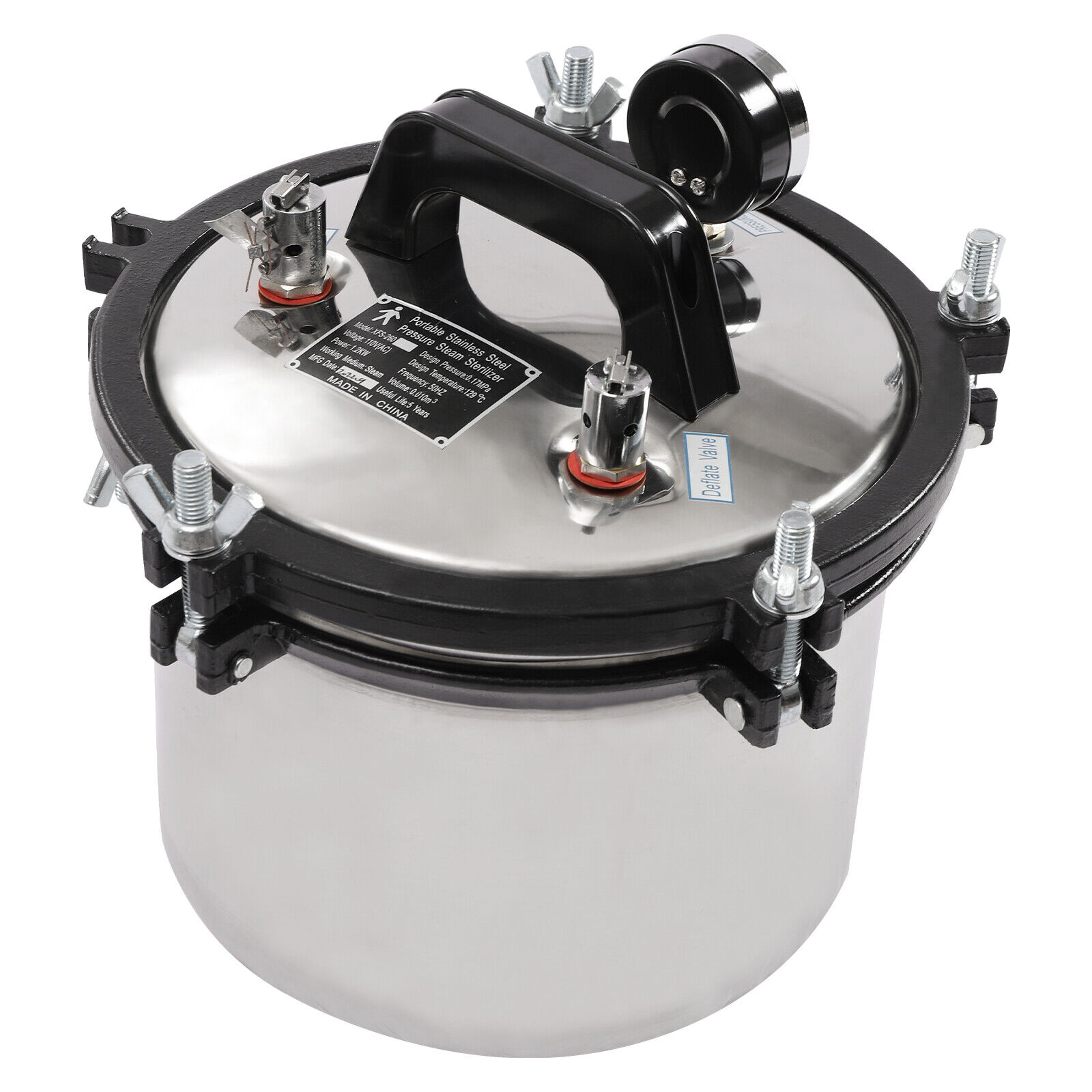 2.11gal/ 8.5qt Safety Stainless Steel Autoclave Steam Sterilizer Dental Equipment Sterilization Medical Sterilizer 8L
