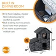 thumbnail image 3 of K&H Pet Products Two-Story Outdoor Kitty House with Dining Room Heated Gray Leaf 22 X 27 X 27 Inches, 3 of 11