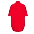 thumbnail image 4 of breaise Women's Wrap V Neck Ruched Tops Short Sleeve Split Hem Blouse Shirt Tunic Top Red,S, 4 of 6