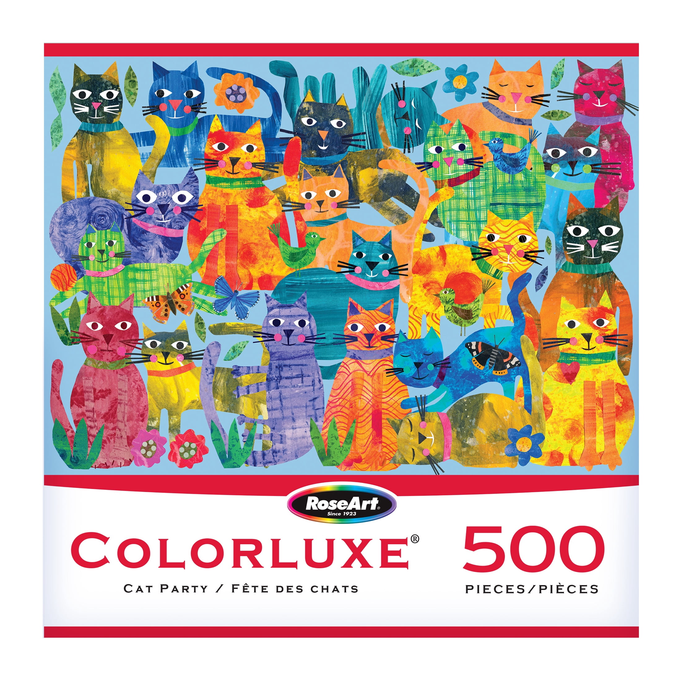 RoseArt Colorluxe 500-Cat Party Adult Interlocking Puzzle