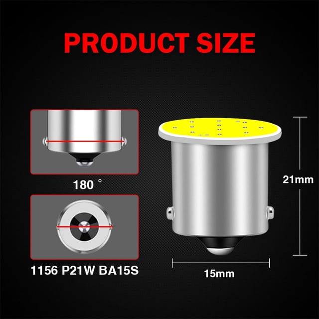 KEIN 1156 Led P21W 1157 BAY15D BA15S P21 5W COB Coche Luz Cola Parque Stop Freno Estacionamiento Marcha Atrás Señal De Giro Bombilla De Interior Del DC12V De Motocicleta huangjie unisex