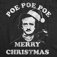 thumbnail image 2 of Mens Poe Poe Poe Merry Christmas T Shirt Funny Edgar Allan Poe Book Lover Tee Graphic Tees, 2 of 9