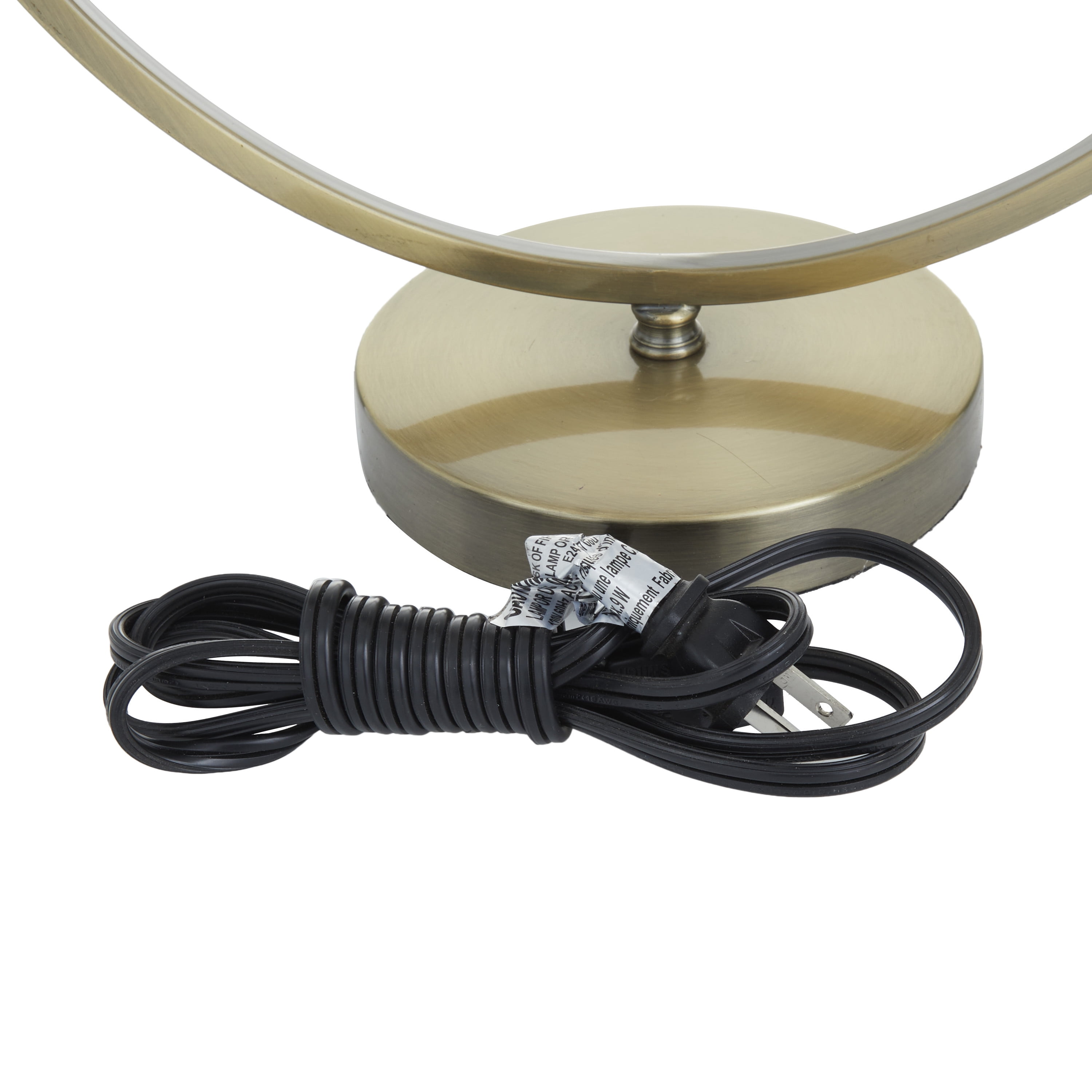 DecMode 15" Circular Framed Gold Accent Lamp with Clear Glass Shade