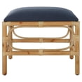 thumbnail image 3 of Maklaine Coastal Pine Wood & Fabric Small Bench in Navy and Blue, 3 of 6
