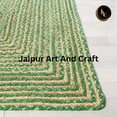 thumbnail image 5 of Jaipur Art And Craft Runner Green Braided Rug Handmade Chindi Jute Cotton Area Rug (2.6x8 Sq ft), 5 of 7
