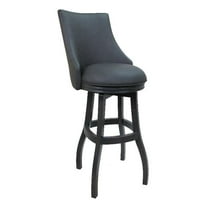 Swivel Wood Bar Stool Extra Tall 34" - Bellissima - Grey Vinyl - Grey