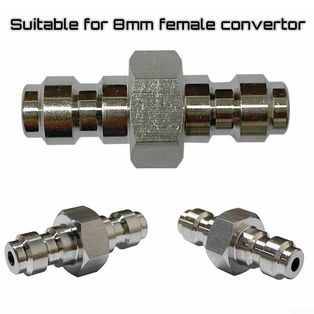 Stainless Steel Double Male To Male Connect Adaptor For Foster Paintball Airsoft 