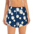 thumbnail image 2 of Cauagu Daisies Flowers Print Women's 2 in 1 Running Shorts Athletic Workout Gym Yoga Shorts Running Shorts for Women-Large, 2 of 7
