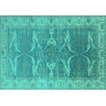 thumbnail image 1 of Ahgly Company Indoor Rectangle Oriental Turquoise Blue Traditional Area Rugs, 5' x 7', 1 of 4