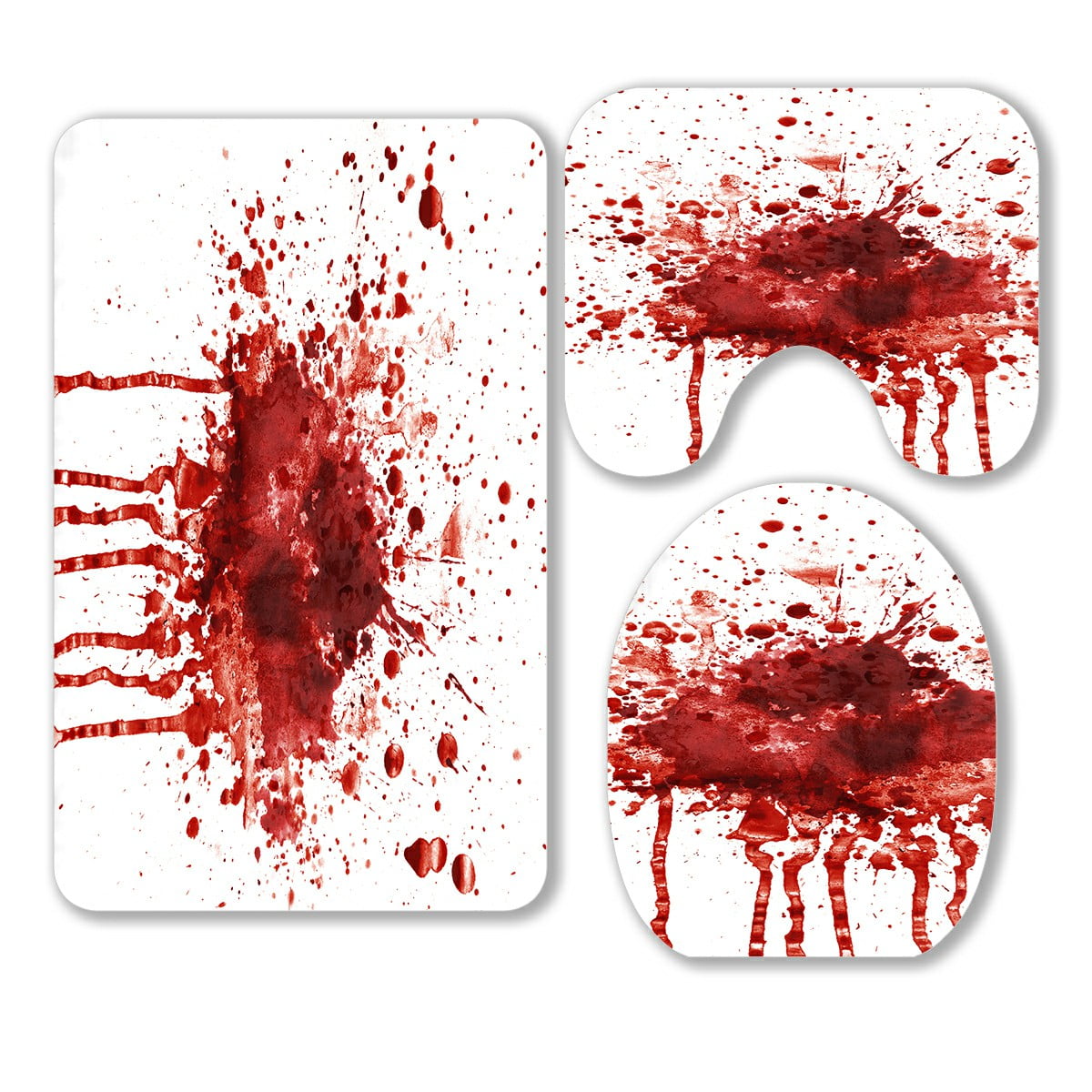 ECZJNT splatter 3 Piece Bathroom Rugs Set Bath Rug Contour Mat and Toilet Lid Cover