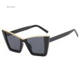 thumbnail image 5 of Gafas de sol de ojo de gato para mujer, lentes de gran tamaño a la moda, Color degradado, diseñador de marca, montura de Cateye semirmetálica, nuevas, 5 of 5