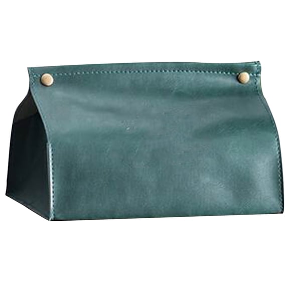 ELAYARD Retro Pu Tissue Box Holder with Metal Accents for Home