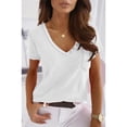 thumbnail image 5 of Women's Shirts Summer V-Neck Short Sleeve T-Shirts Casual Basic Plain Tee Tops with Pocket, 5 of 5