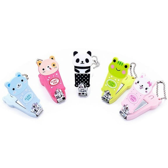 Portable Cartoon Nail Clipper Lovely Panda Cat Bear Design Nail Scissors Small Manicure Tools Handy Nailcutter for Girls And Kids (Random Color Pattern)